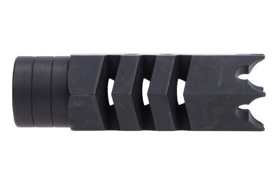 1/2x28 threaded muzzle brake for 5.56 AR-15 rifles.